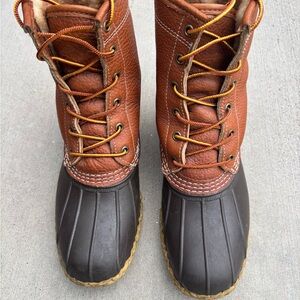 8" Tumbled Leather Shearling Lined Bean Boot Women's  Size 8M